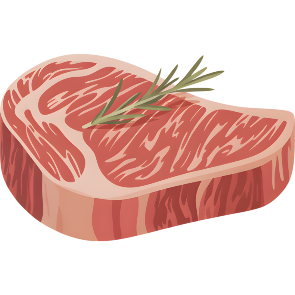 Grilled Steak with Rosemary Garnish png