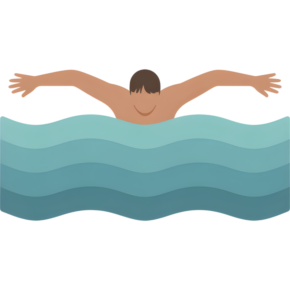 Person Swimming in Blue Water Front View png