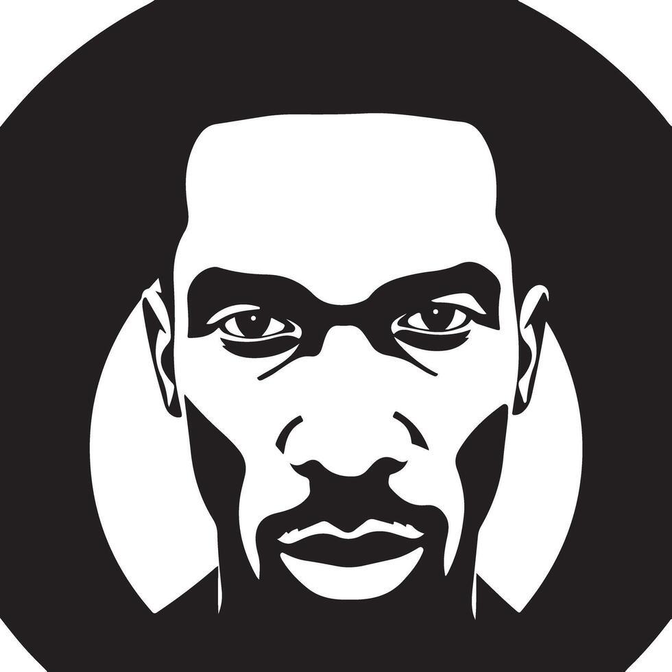 A black and white image of a face vector