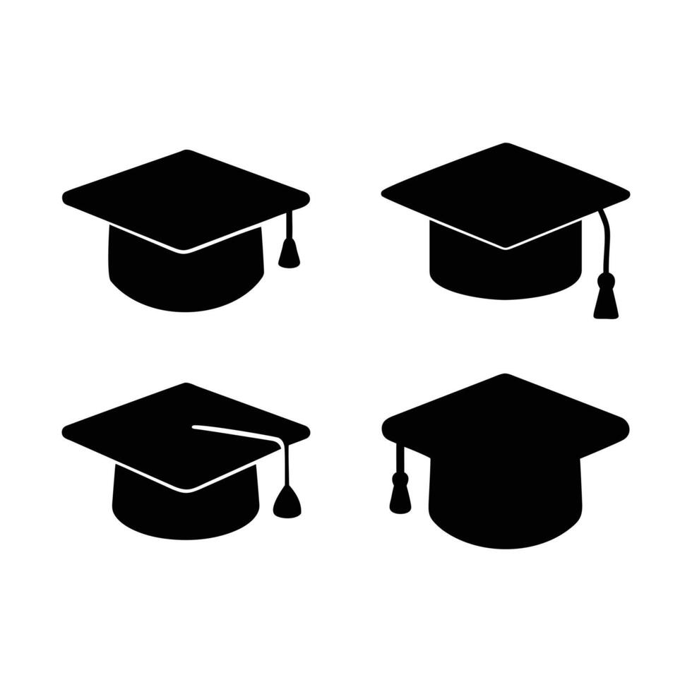 graduation cap icon set illustration vector