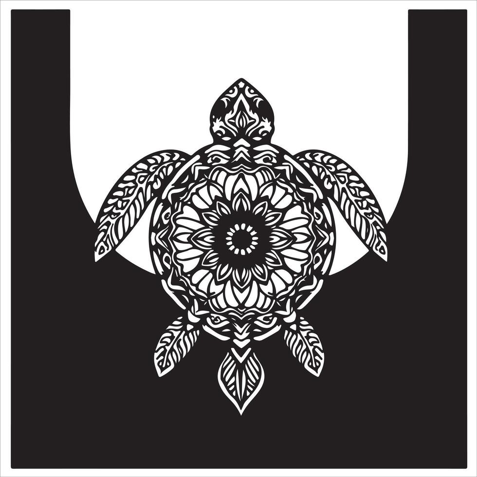 A turtle with a tribal pattern on it vector