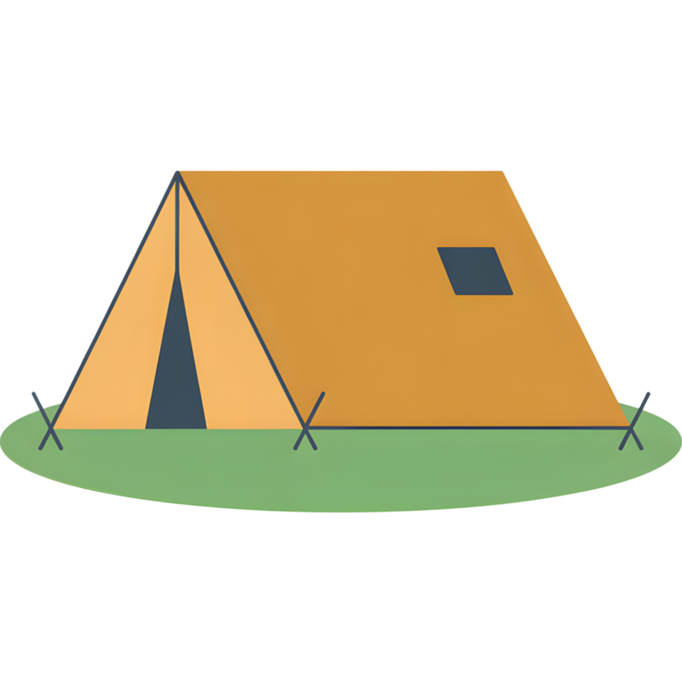 Camping Tent in Simple Flat Design png