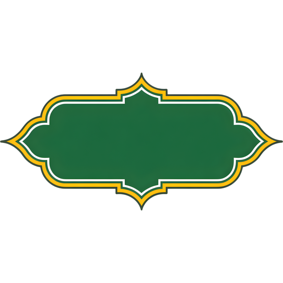 Green and Gold Islamic Decorative Frame png