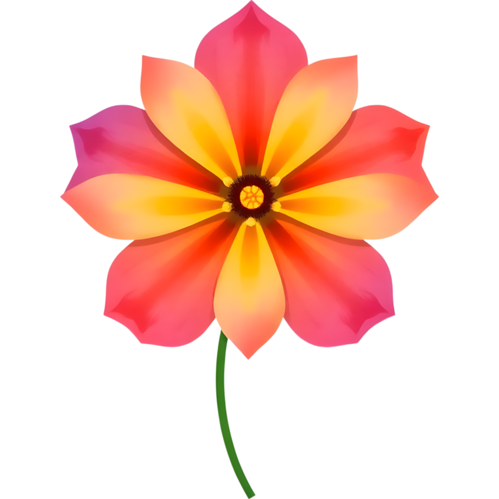 Beautiful Orange and Yellow Flower Illustration png