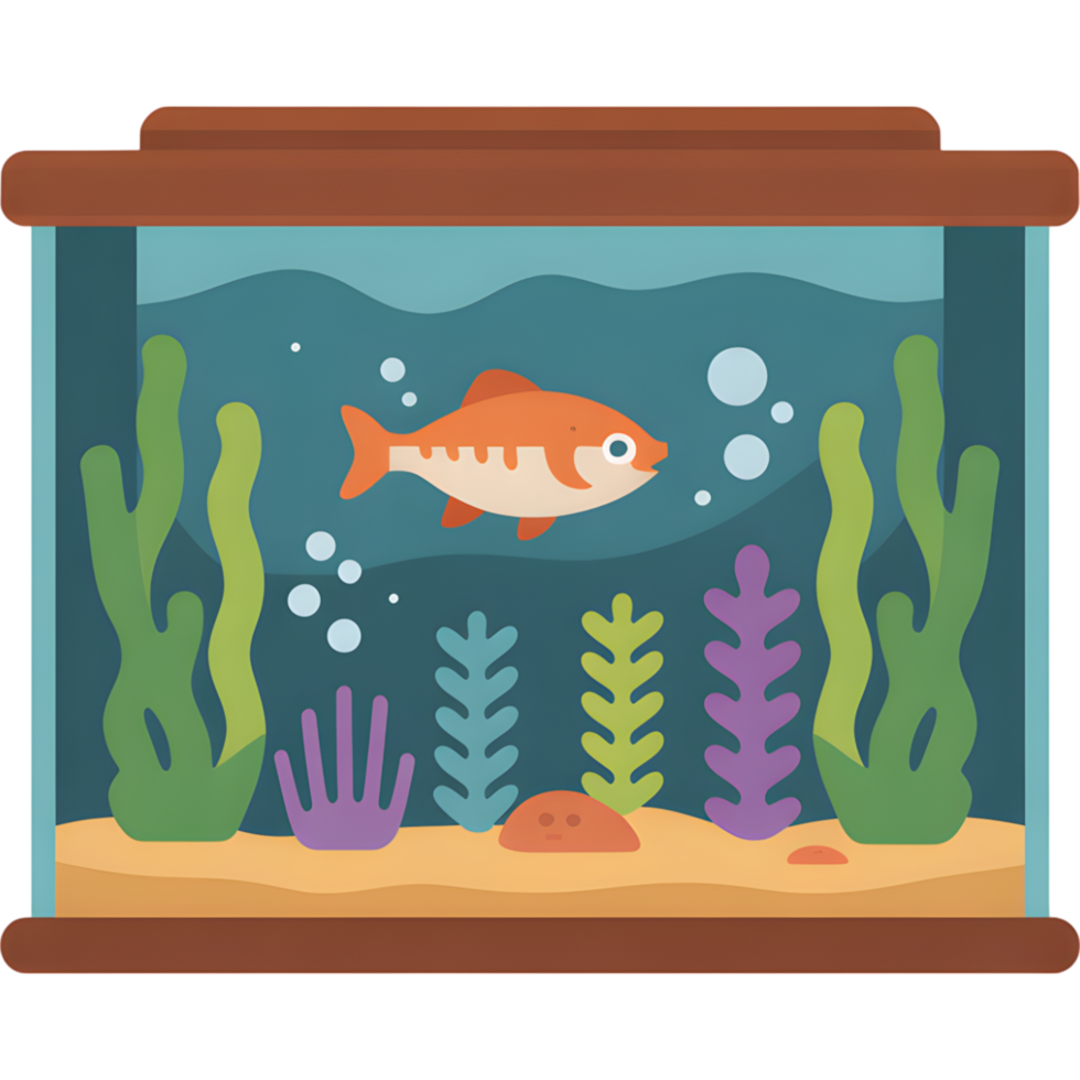 Aquarium with Fish and Aquatic Plants png