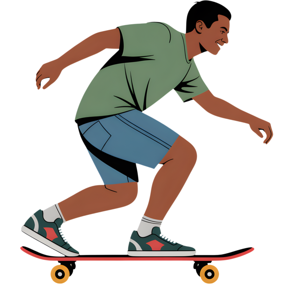 Skateboarding in Action and Motion png