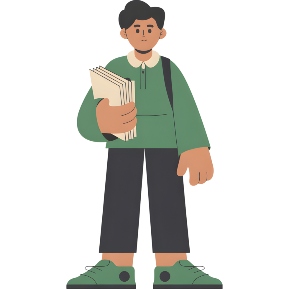 Student Holding Books Illustration png