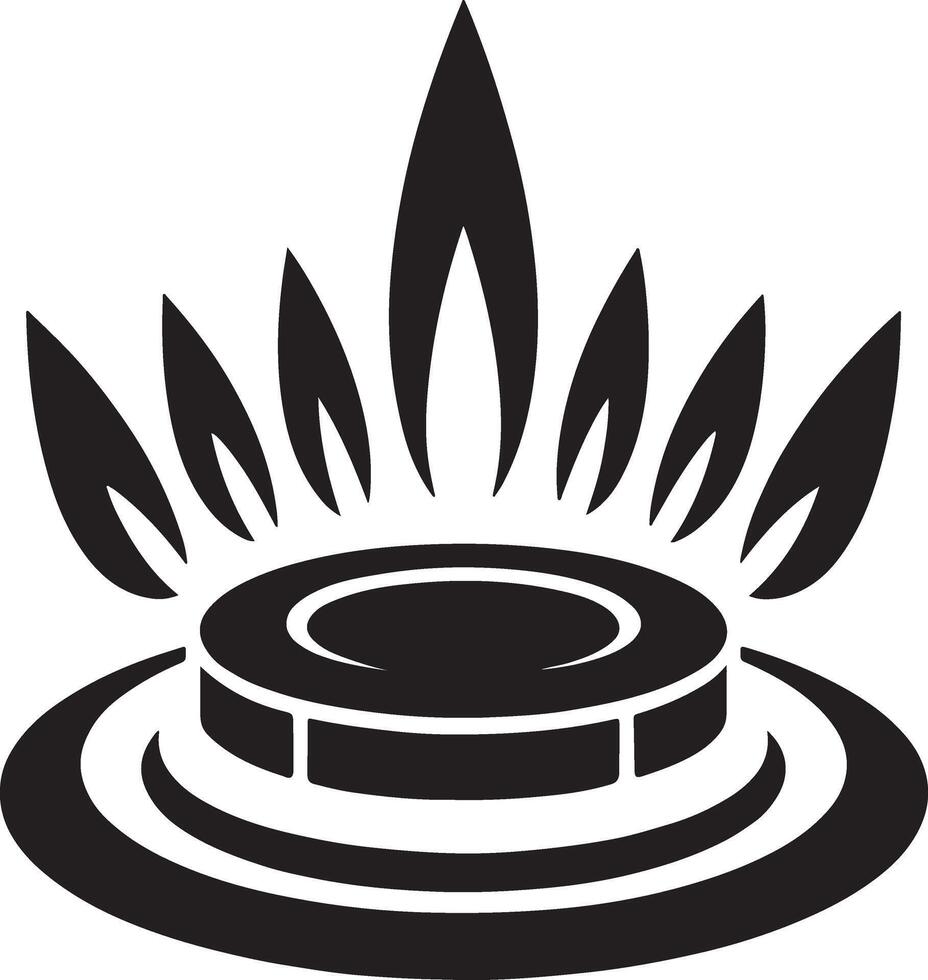 Abstract black and white gas burner icon vector