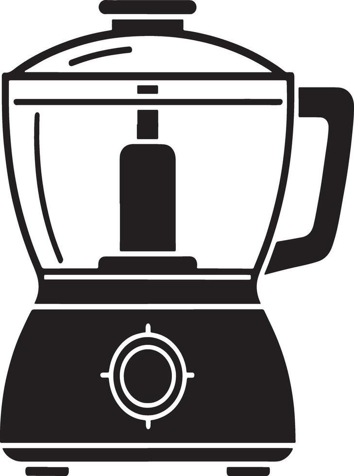 Black and white illustration of a food processor vector