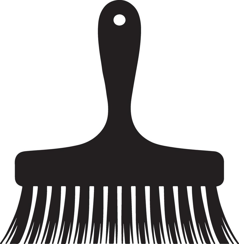 Black silhouette of a paint brush with a handle vector