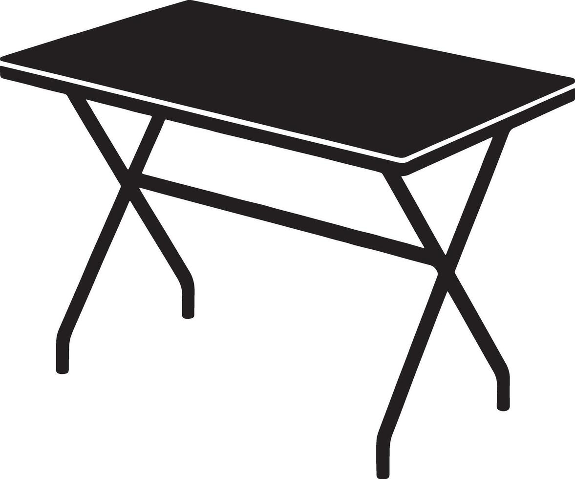 Simple black silhouette of a folding table for various uses vector