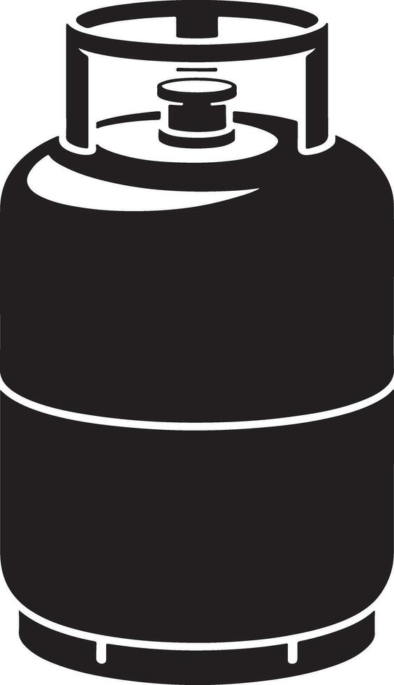Black and white silhouette of a propane gas tank cylinder vector