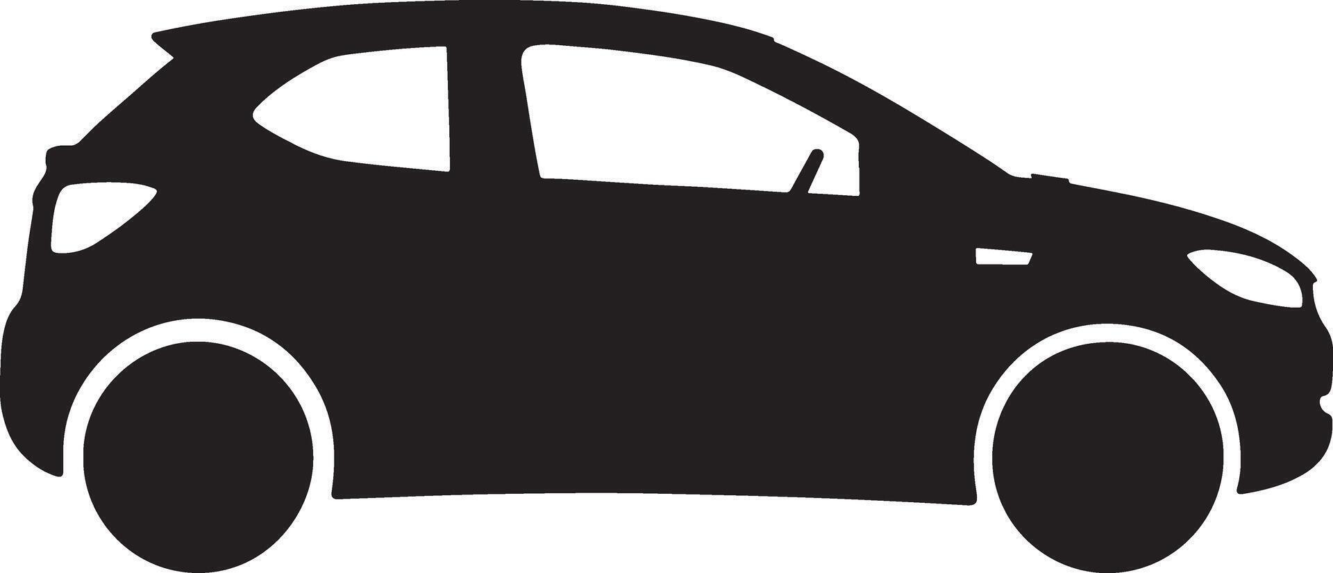 Black silhouette of a modern compact car vector