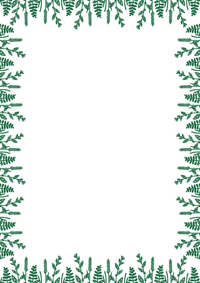 Summer meadow frame. Trendy botany graphic template vector