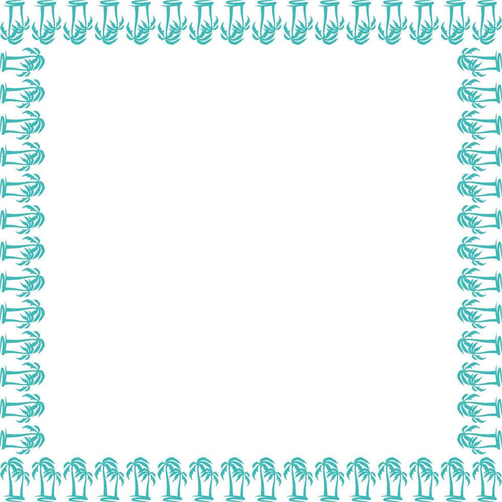 Palm oasis silhouette frame. Desert oasis border with empty space for your text vector