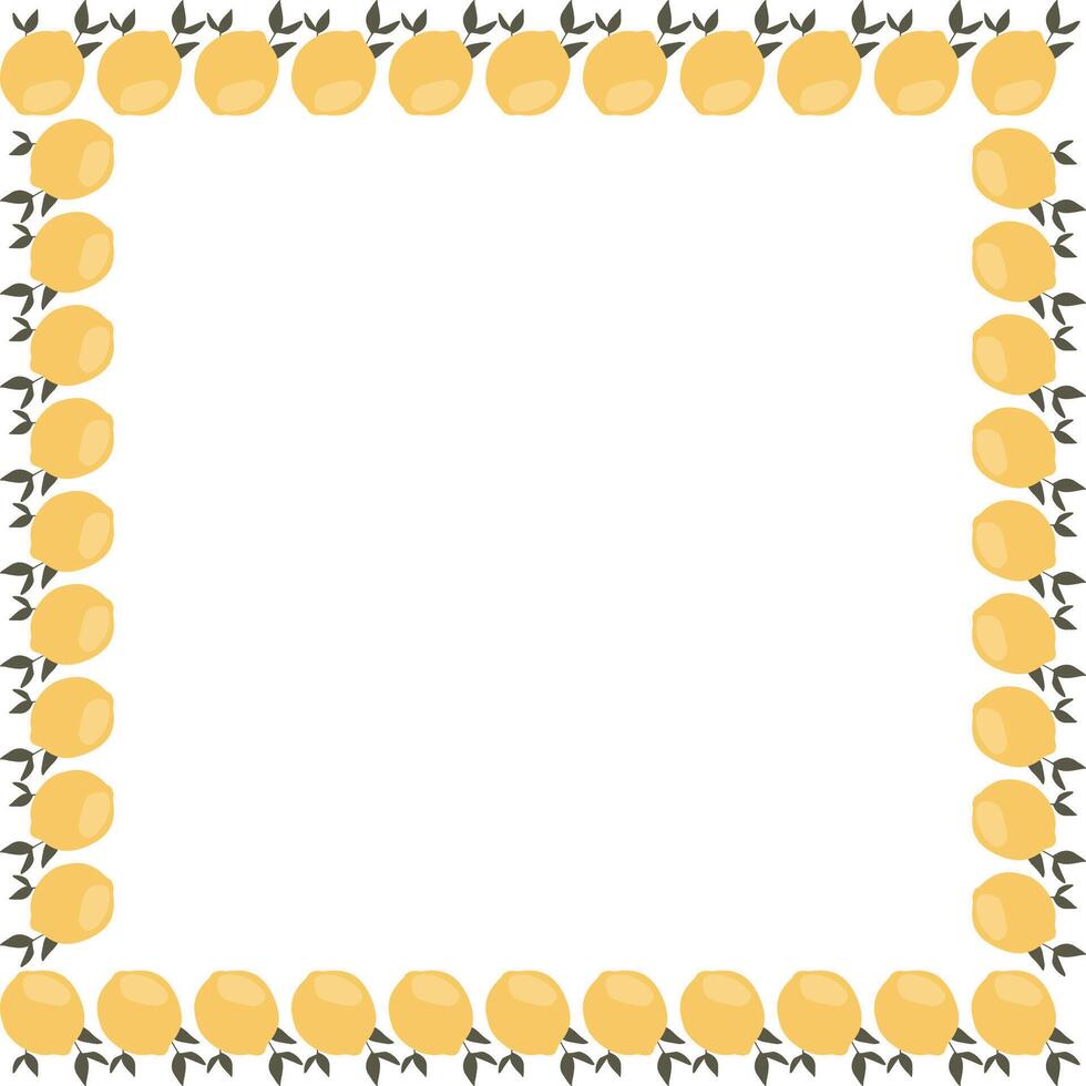 Lemon fruits frame. Thanksgiving decoration. Frame with empty space for your text vector