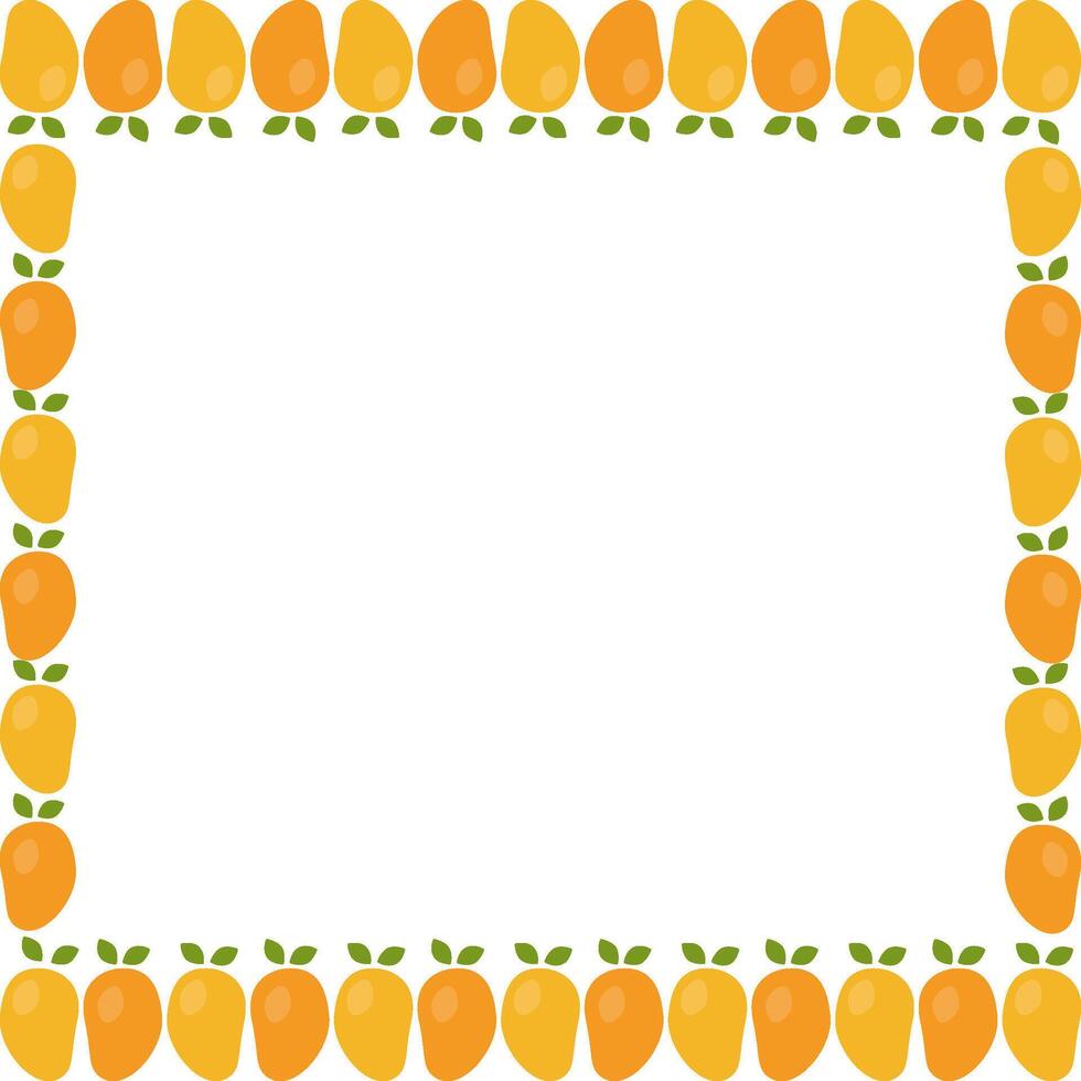 Juicy Mango frame. Hello autumn, thanksgiving decoration. Frame with empty space for your text vector