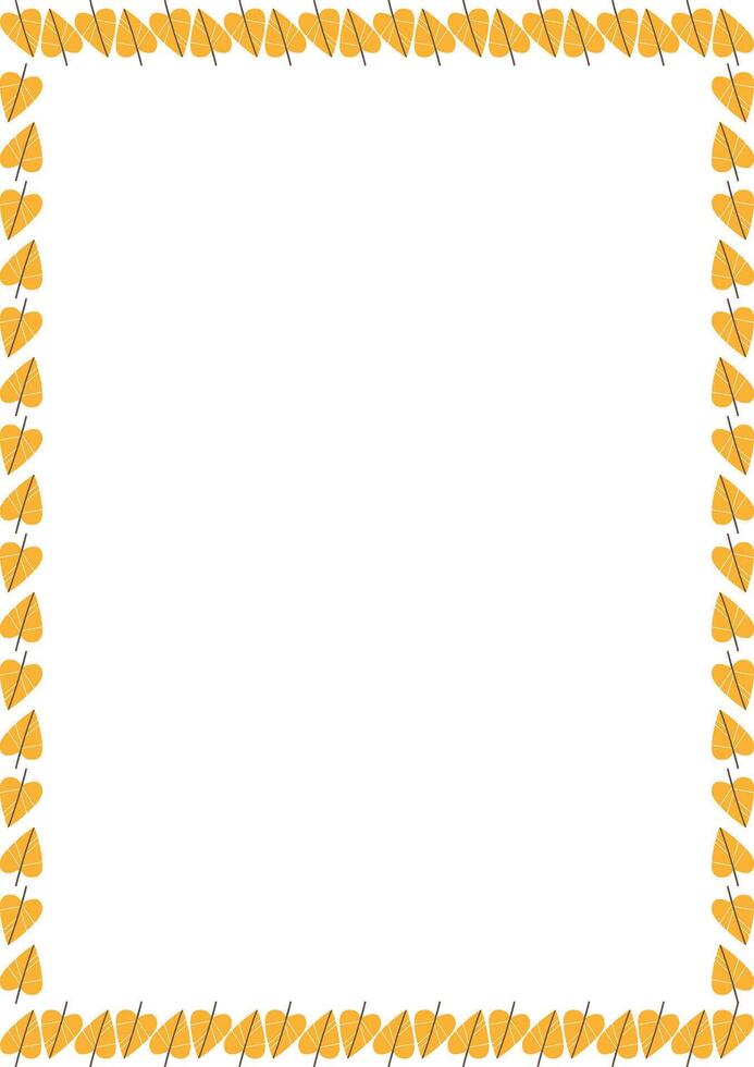 Colorful leaves autumn simple frame. Thanksgiving border template vector