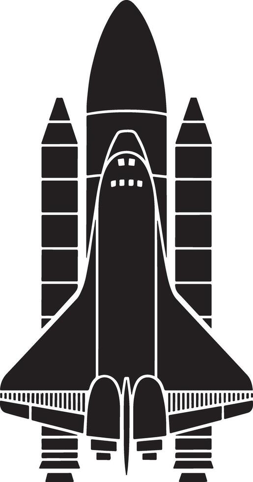 Space shuttle silhouette icon graphic vector