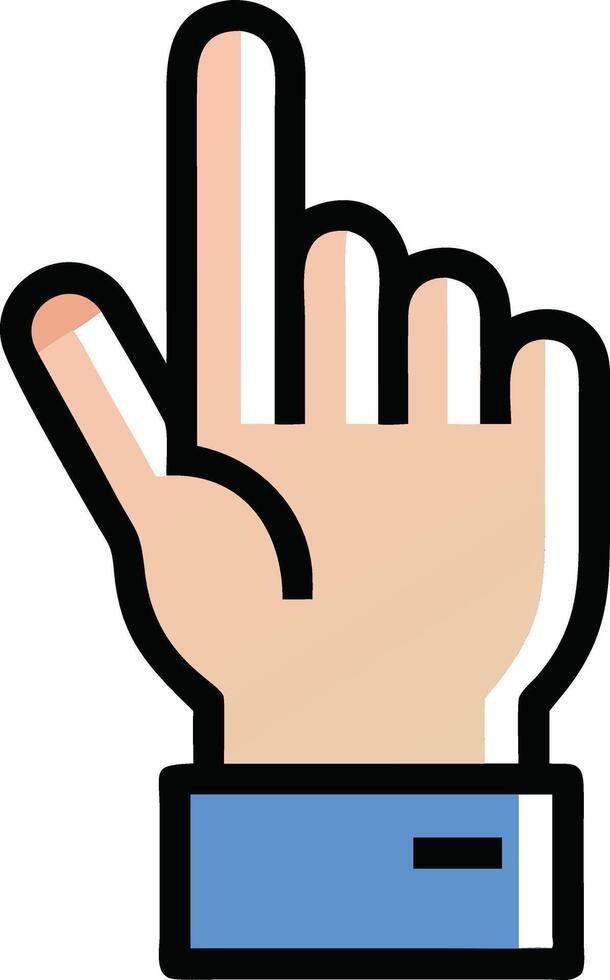 Cartoon hand icon pointing upwards vector