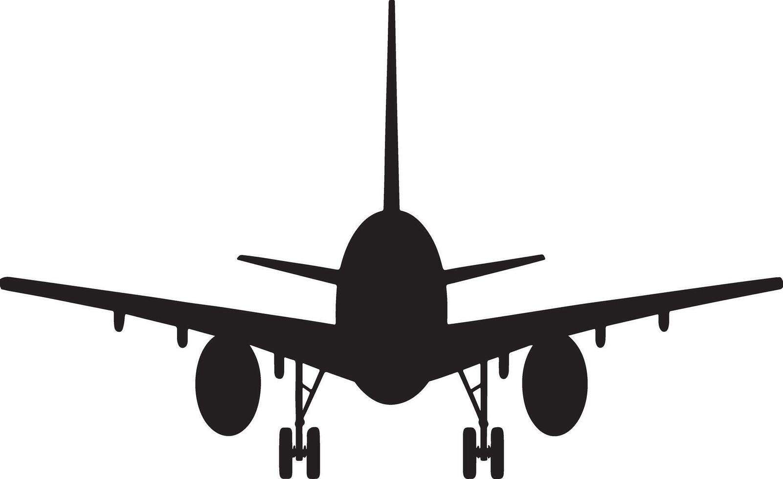 Airplane front view silhouette detailed design illustration vector