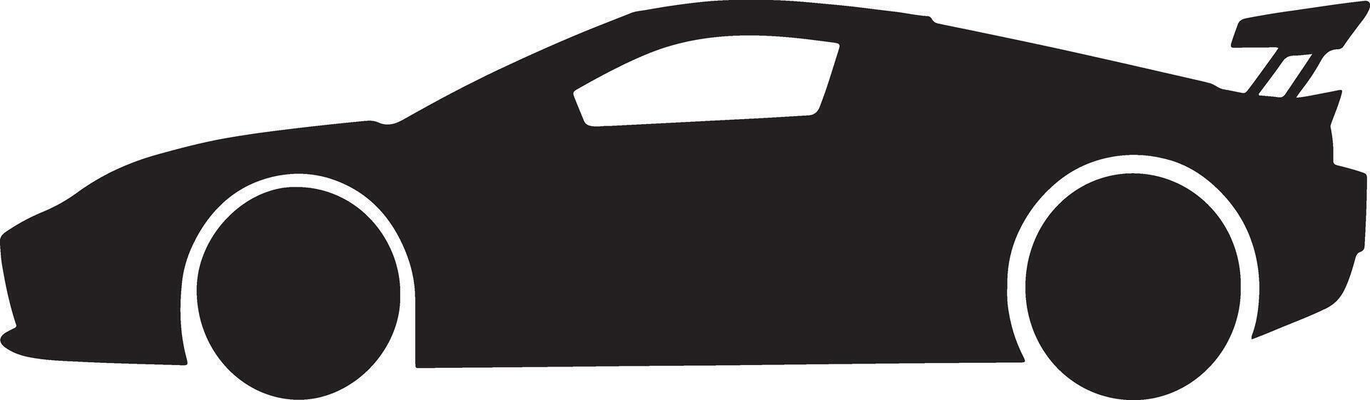 Black silhouette of a sports car spoiler vector