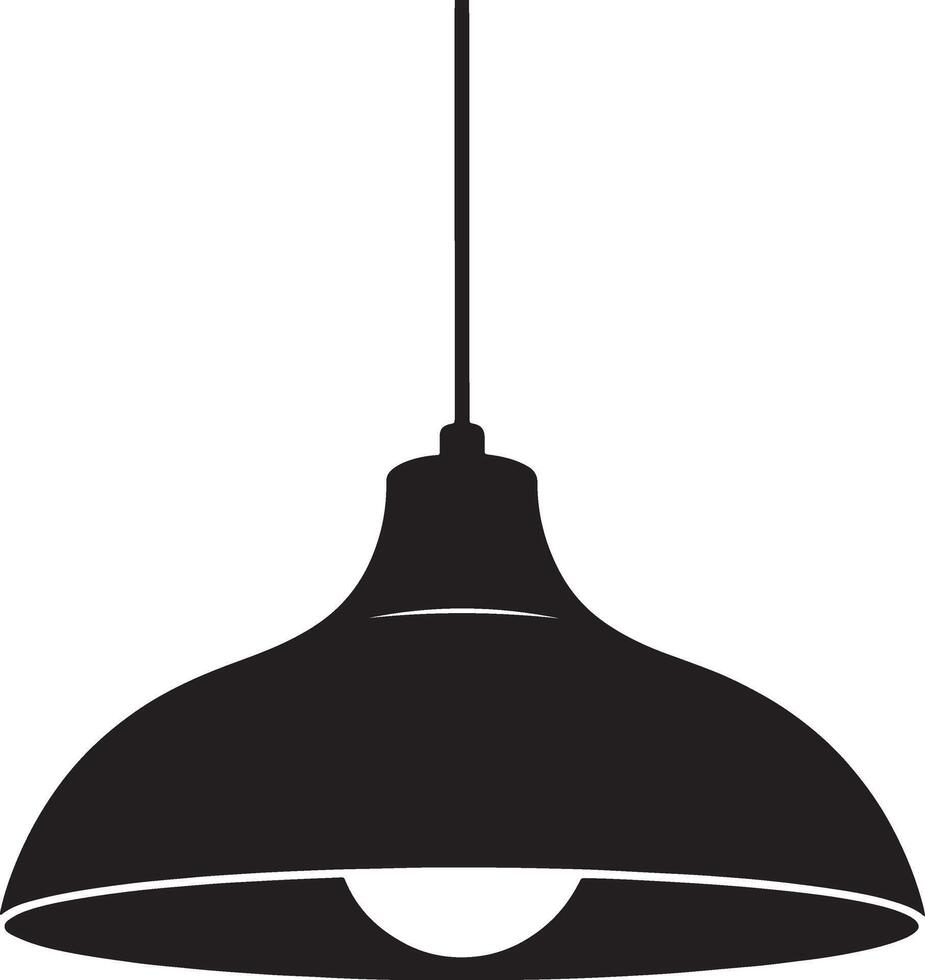 Simple black pendant lamp icon illustration vector