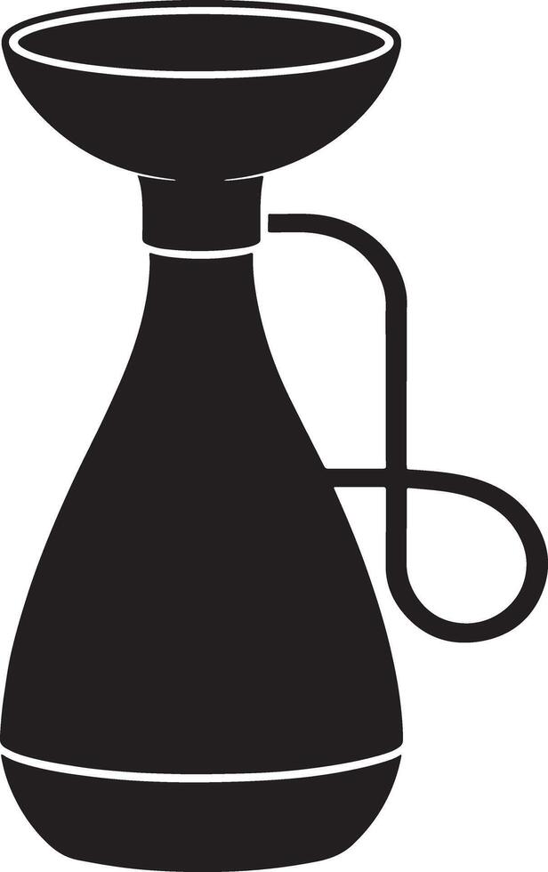 Black silhouette of a modern electric kettle with a handle vector