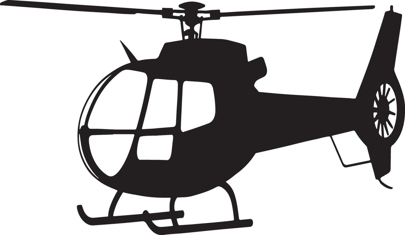 A detailed helicopter silhouette image for design projects vector