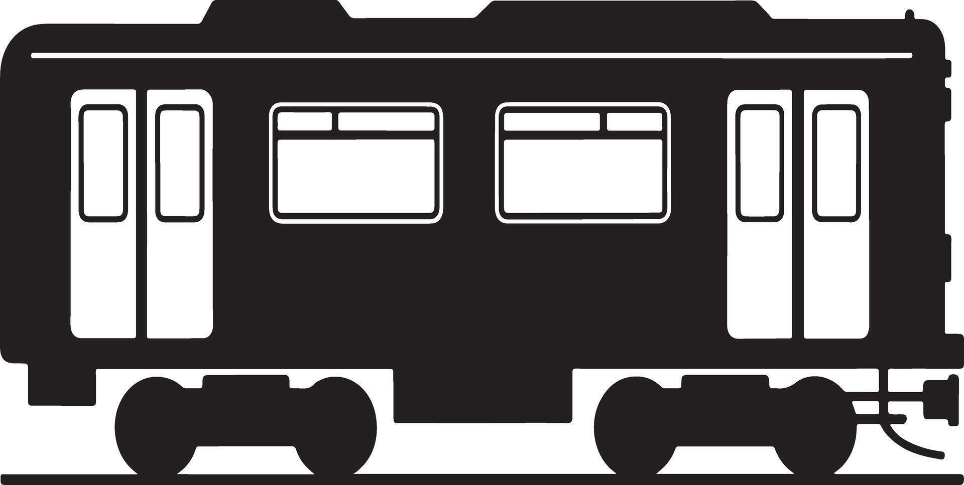 Black silhouette of a modern train car vector