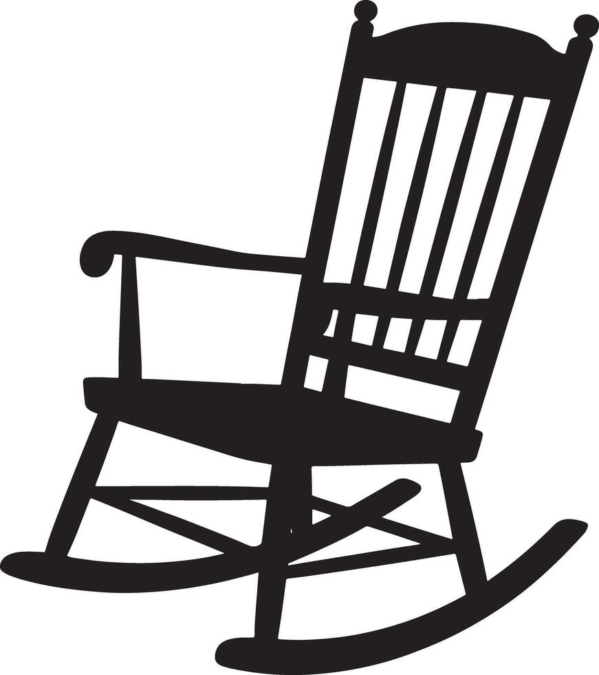 Classic black silhouette of a wooden rocking chair vector