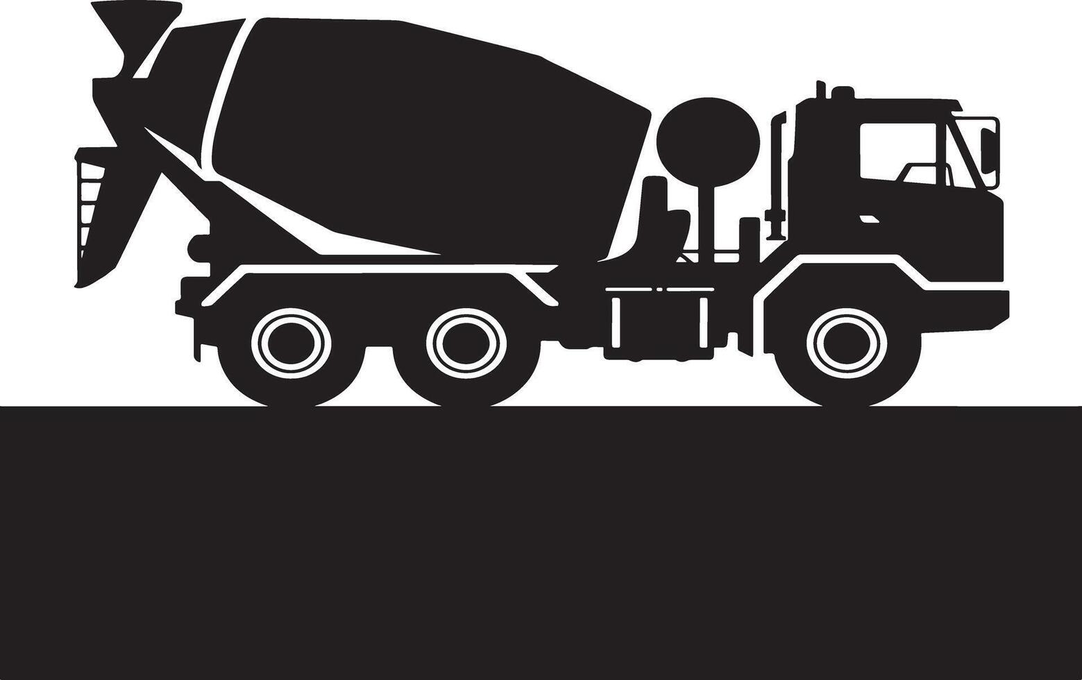 Black silhouette of a cement mixer truck vector