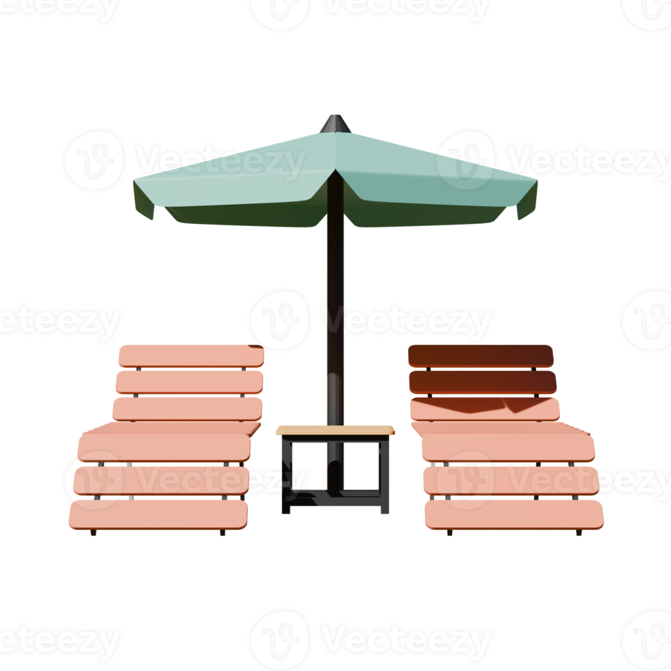 Beach Chair Front View 3D Render Illustration png