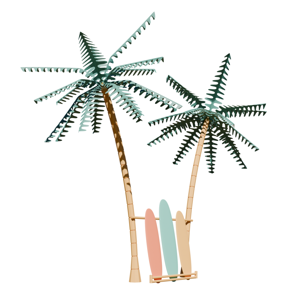 Surf Board Side View 3D Render Illustration png