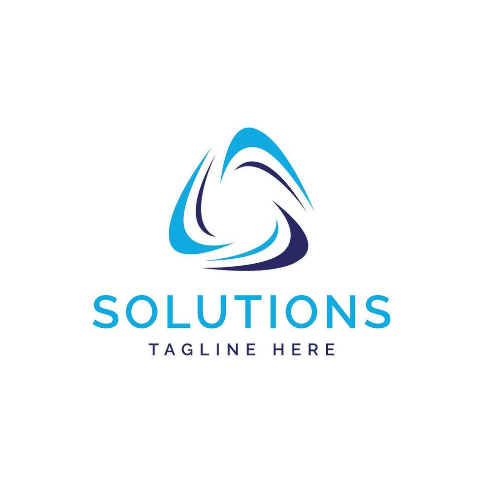 Solutions circular business logo design triangle abstract shape creative modern concept vector