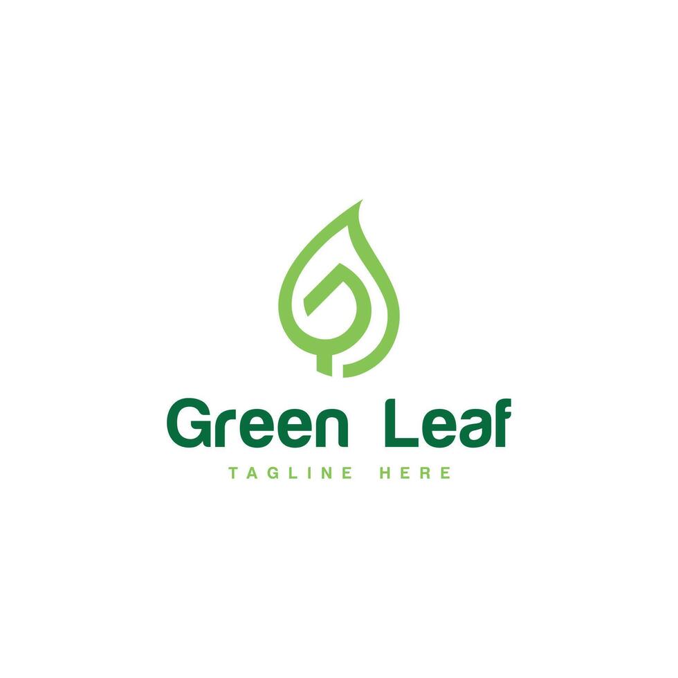 green leaf letter mark logo design leaf G creative modern minimal vector