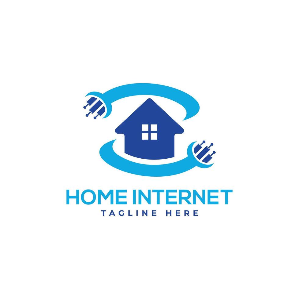 home internet service provider logo design ISP network house fiber optics creative concept vector