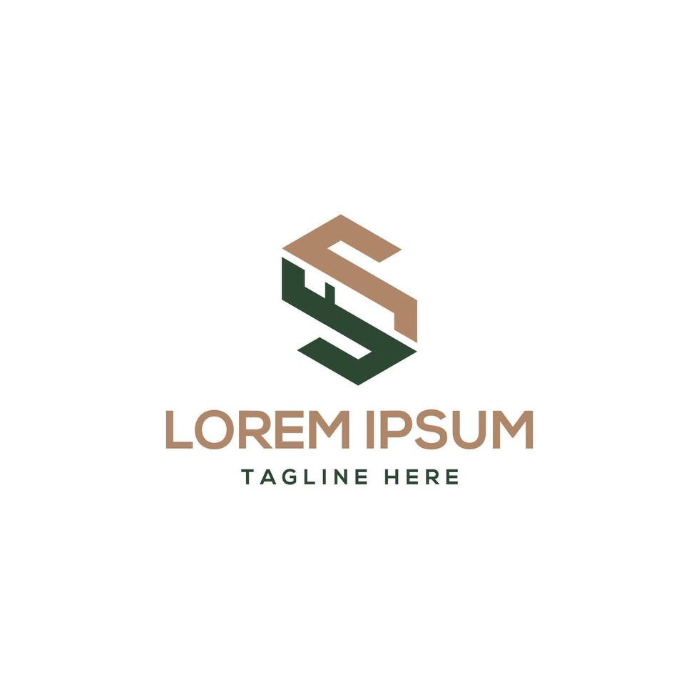 letter mark Si Logo design flat modern concept monogram geometric shape concept vector