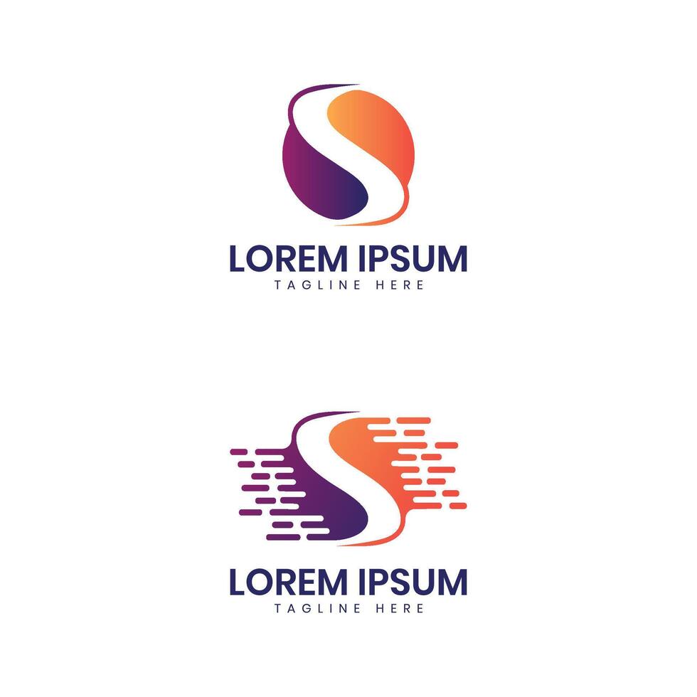letter mark S logo design modern minimal concept technology S mark vector