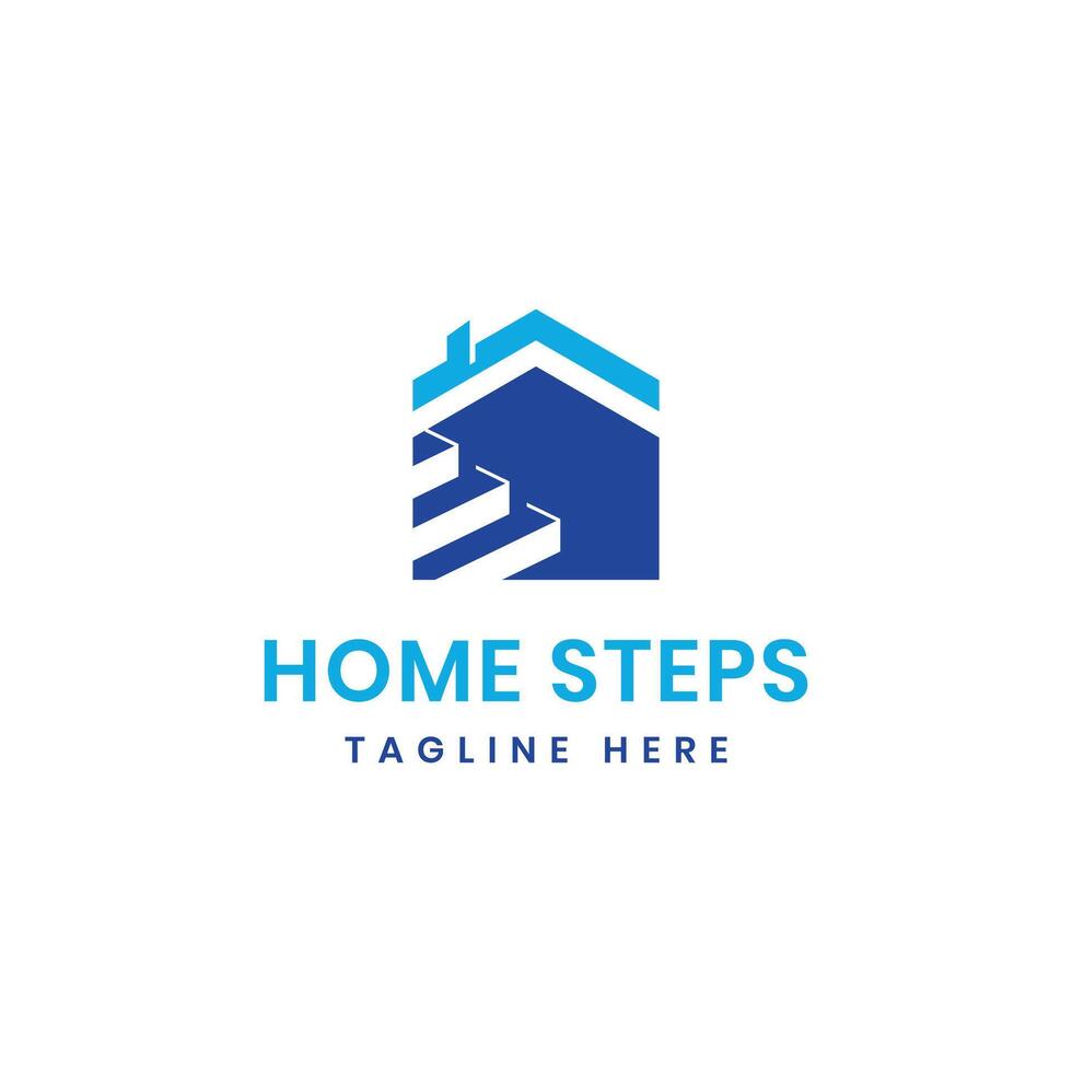 home steps logo design house stairs concept creative modern design for business vector