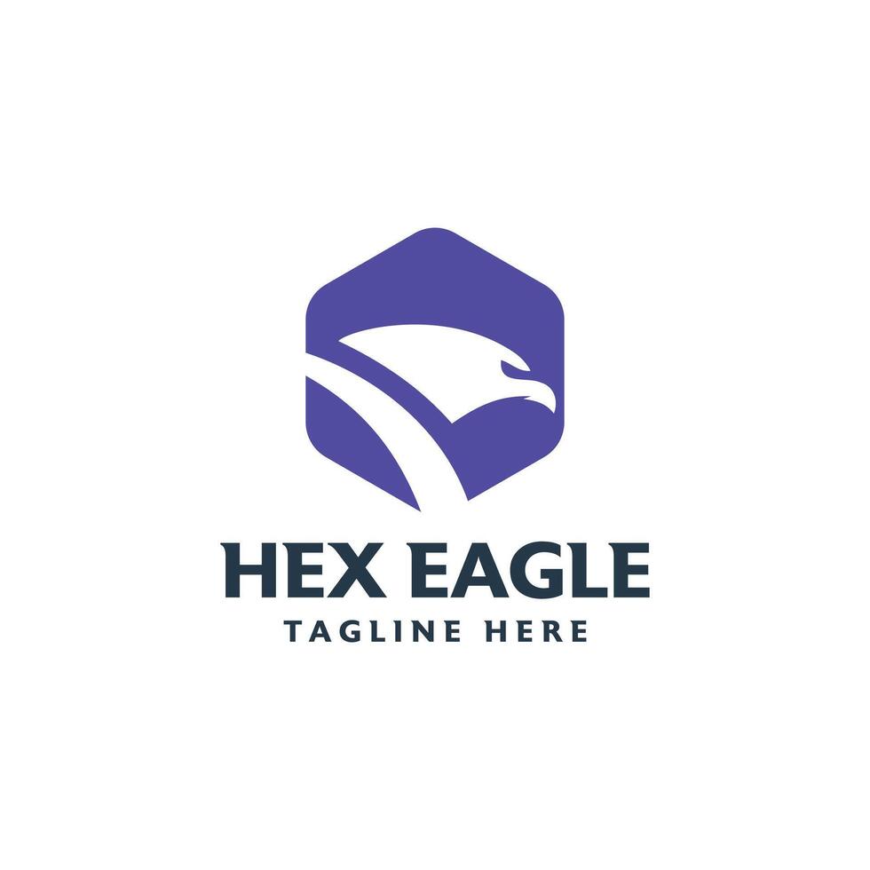 Eagle Hexagon shape logo design modern minimal concept creative art vector