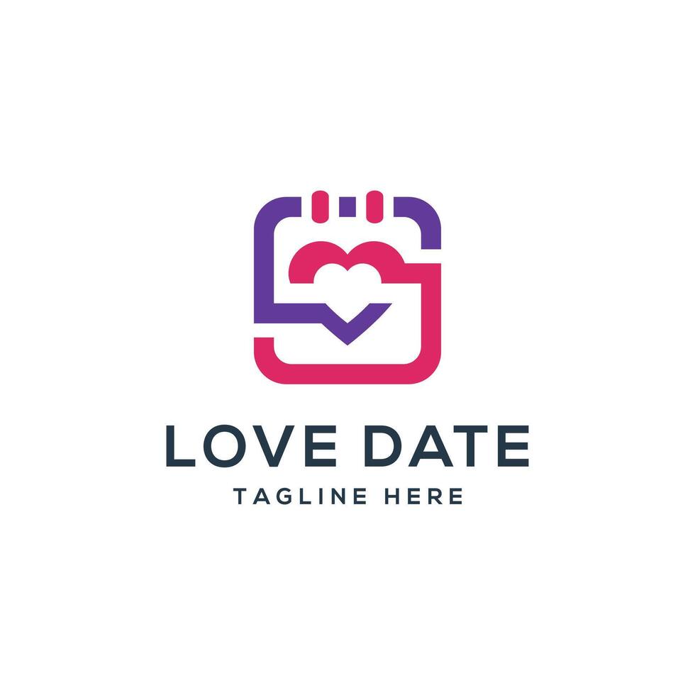 love dating logo design creative social media app concept dating site business love relationship date vector