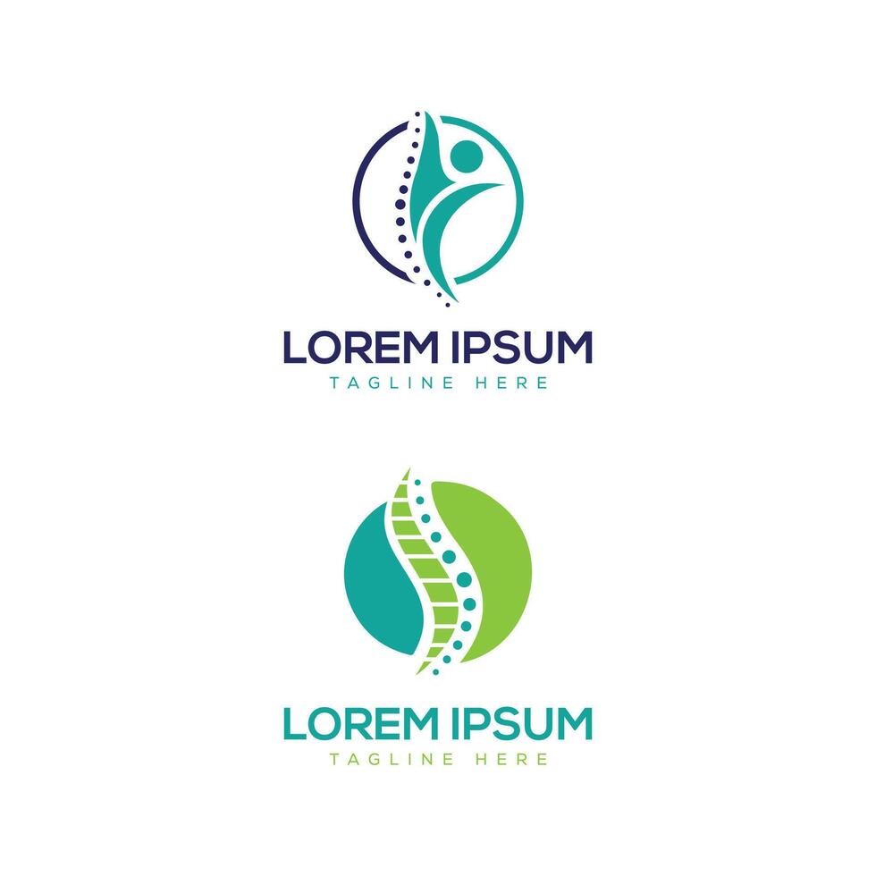 healthcare medical spine physical therapy logo design modern minimal concept vector