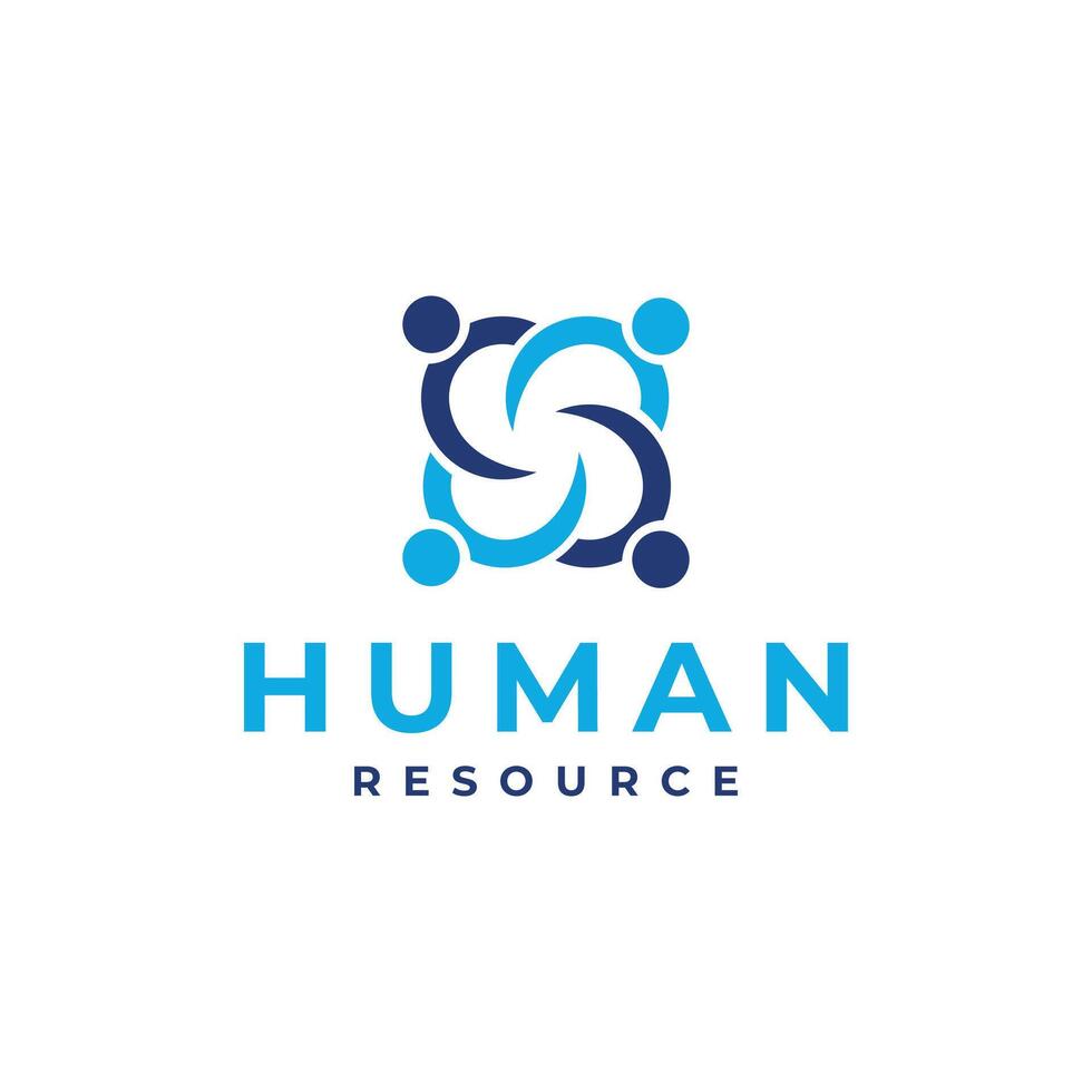 human resource logo design concept people teamwork group people icon vector