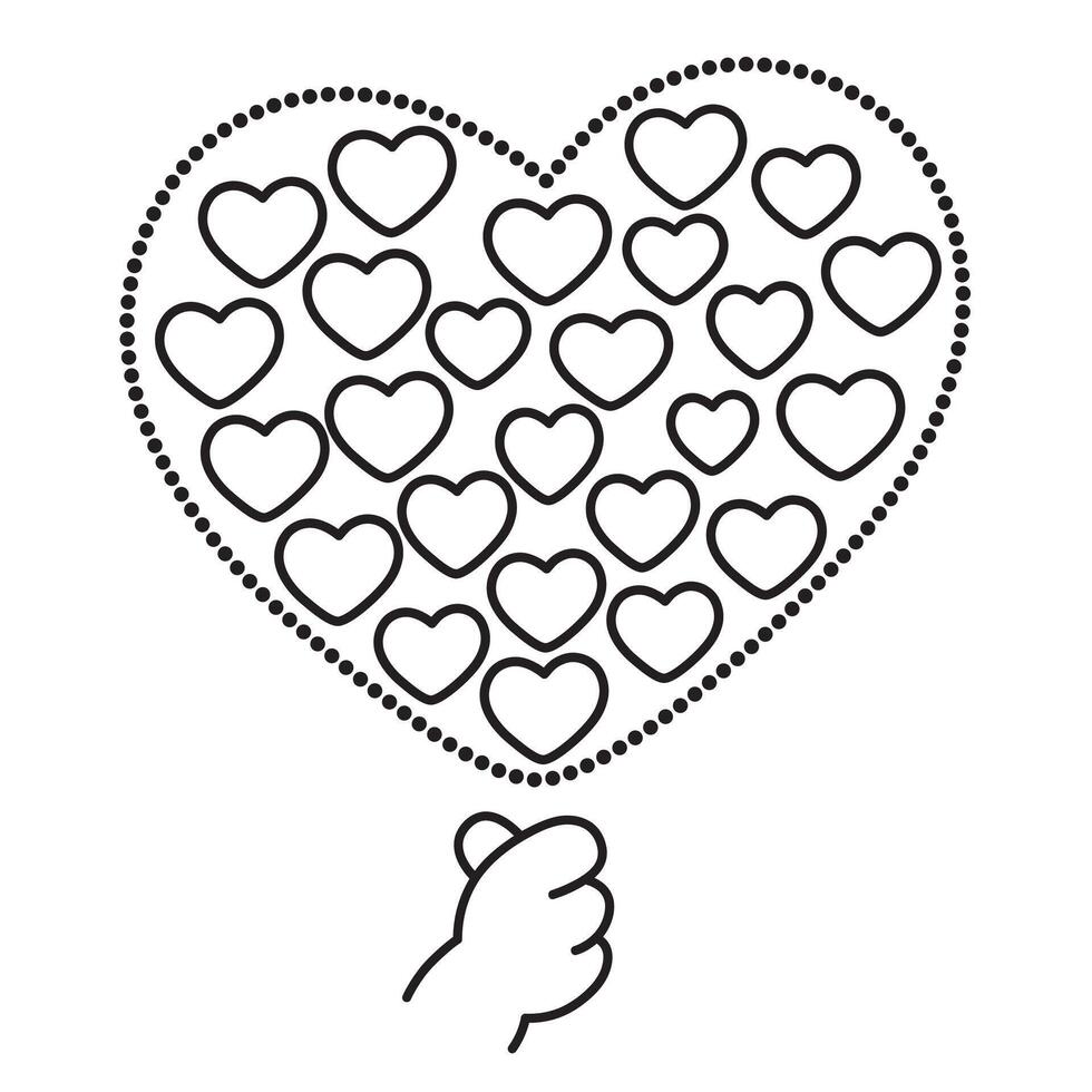 Hand with Heart Shaped vector