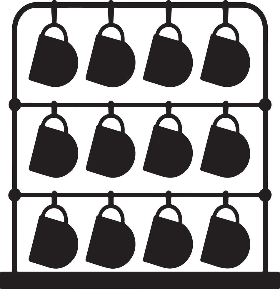 Twelve mug rack storage organizer display vector