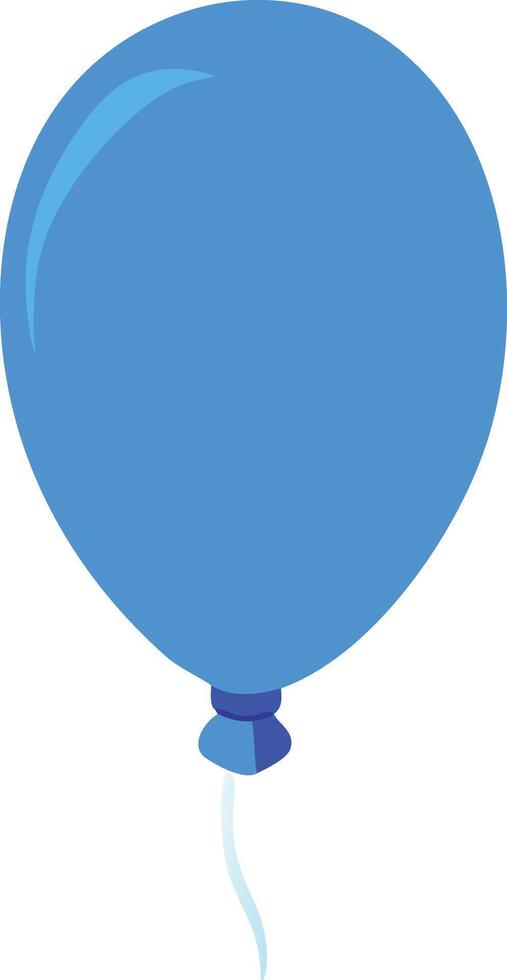 Single blue balloon illustration on white background vector