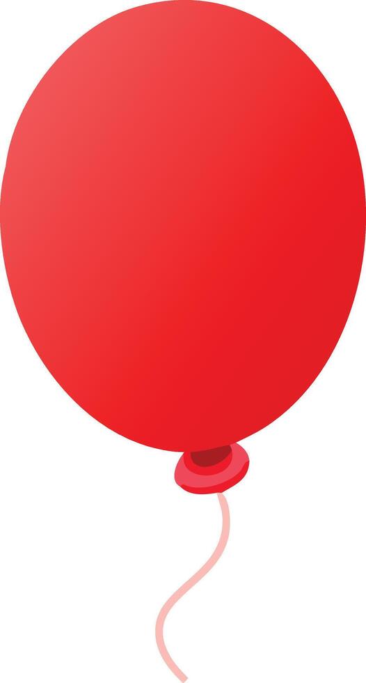 Single red balloon illustration on white background vector