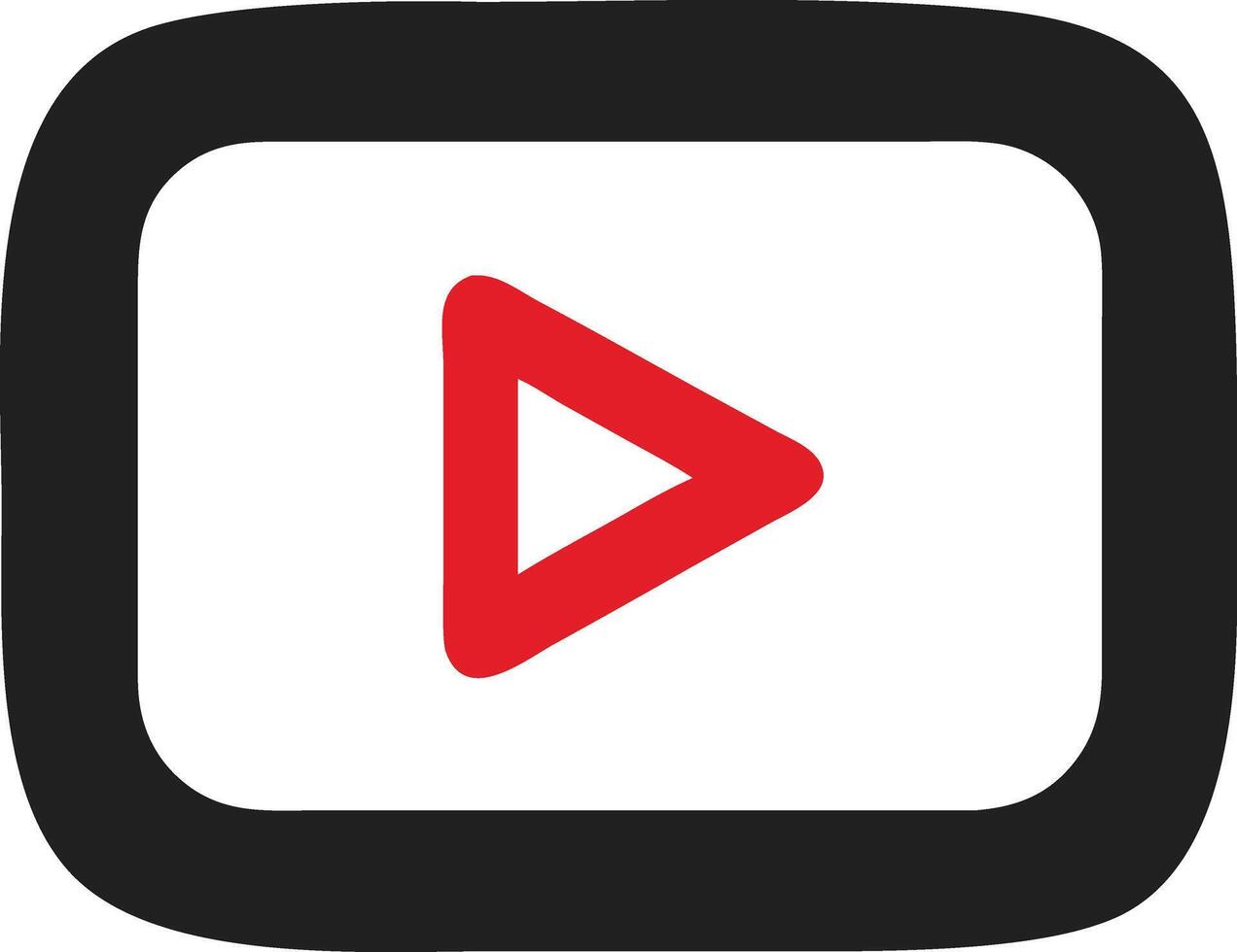 Simple hand drawn play button icon vector