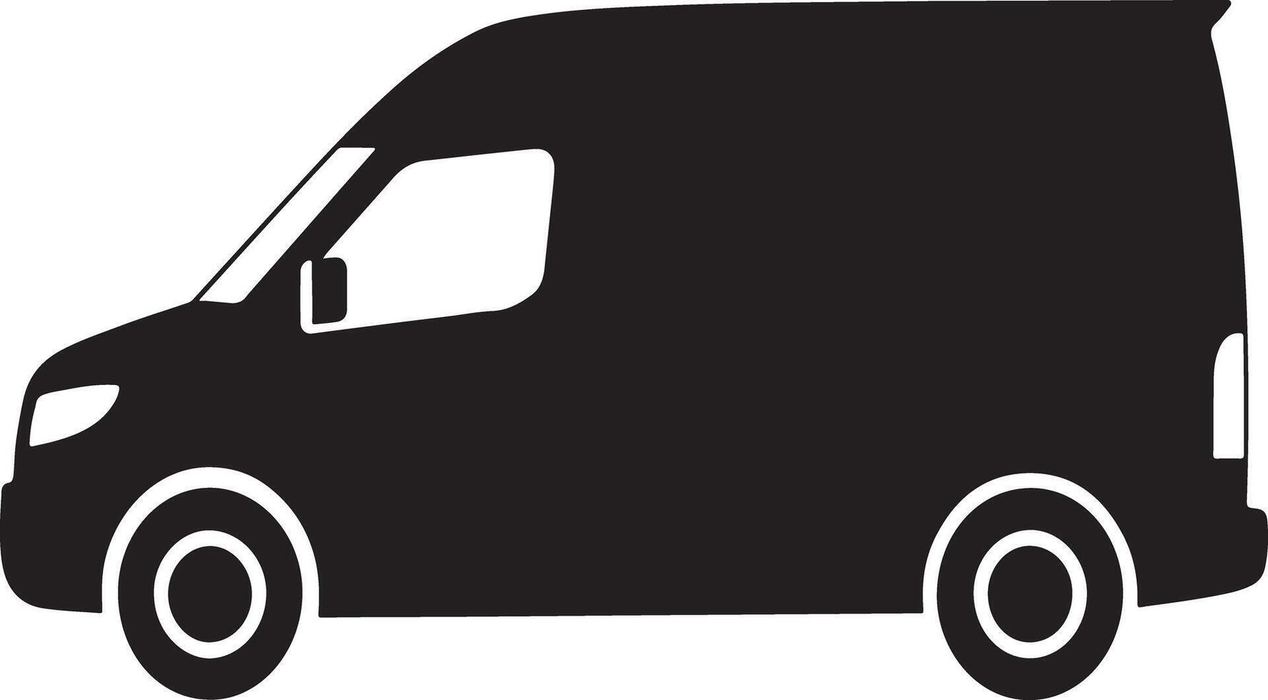 Black silhouette of a delivery van vector